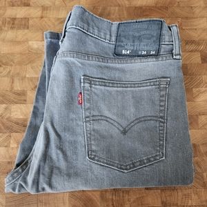 Levi's 514 denim jeans in grey/gray. Size 34X34. Men's jeans.
